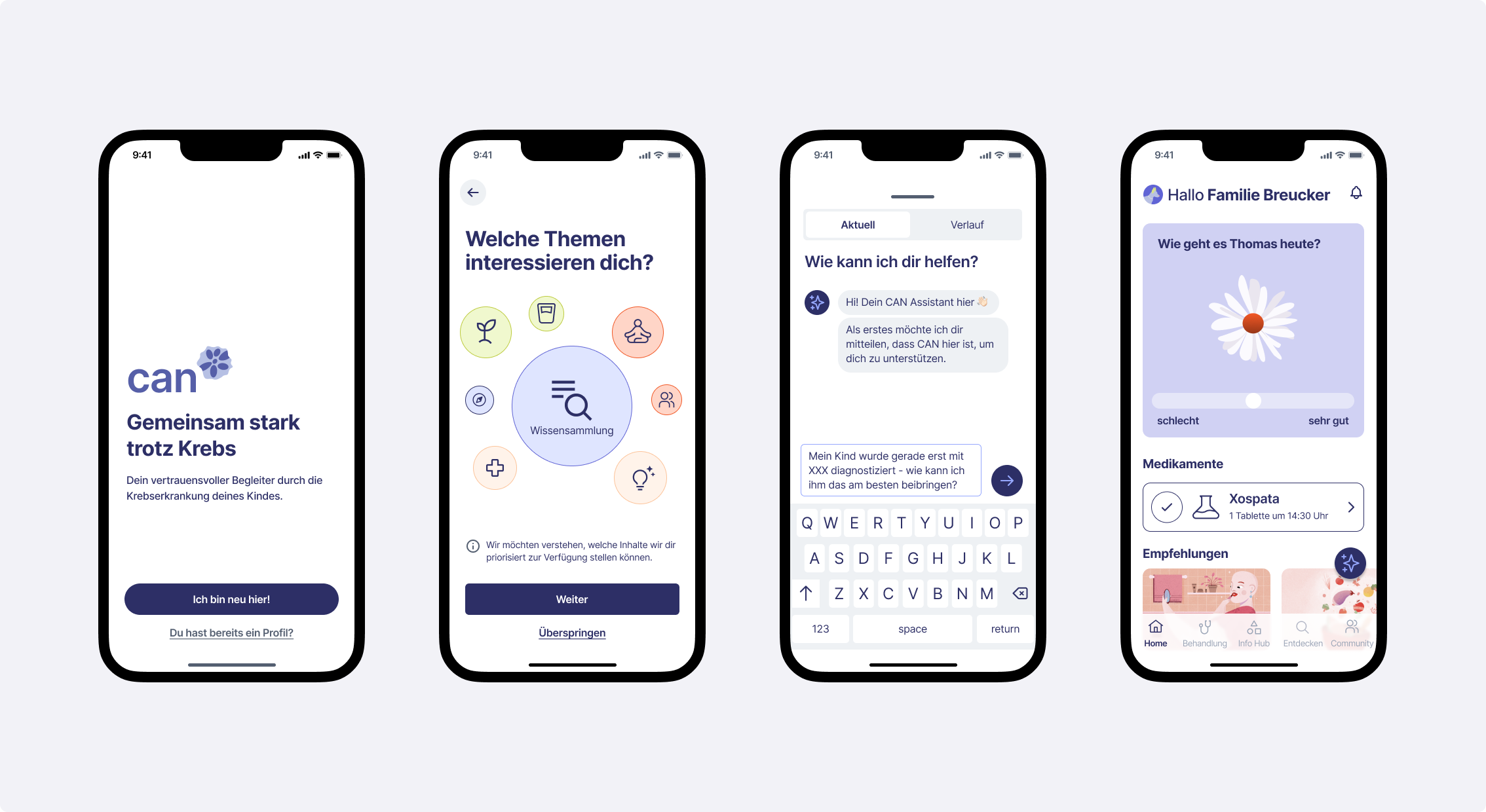 Screens der CanHelp-App